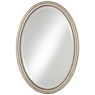 Silver Beaded 32" High Oval Mirror   #X7308
