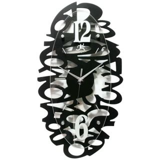 Black Whimsy 20 1/2" Oval Wall Clock   #W0994