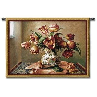 Tulips Still Life 53" Wide Wall Tapestry   #J8681