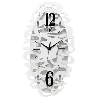White Whimsy 20 1/2" Oval Wall Clock   #W0995