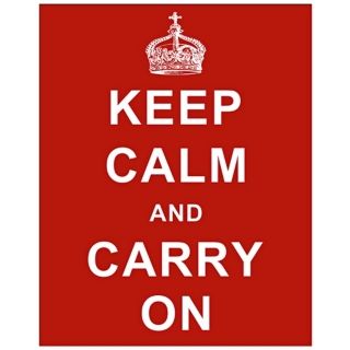 Keep Calm and Carry On Red 20" High Hanging Wall Art   #W9357