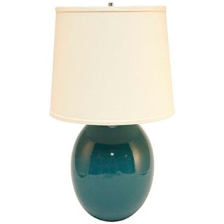 Haeger Potteries Ocean Blue Ceramic Egg Table Lamp   #P1932
