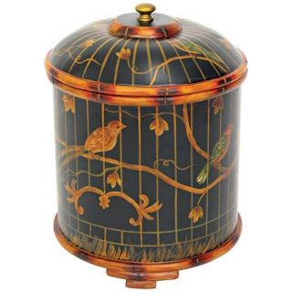 Hand Painted Bamboo Birdcage Box   #H2313