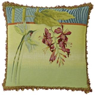Hummingbird 10" Green Square Pillow   #G2907