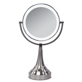 Satin Nickel Finish LED 18" High Round Vanity Mirror   #R3060