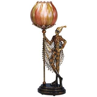 Hand Made Golden Harlequin Accent Table Lamp   #T2571