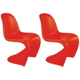 Set of 2 Zuo Baby S Orange Kids Chairs   #V7713
