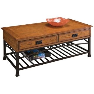 Modern Craftsman Distressed Oak Wood Coffee Table   #W3209