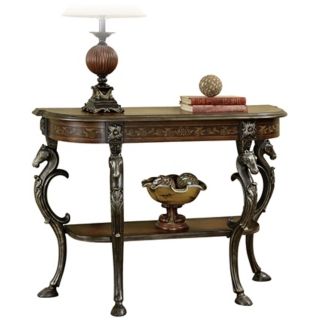 Masterpiece Floral Demilune Console Table   #N5400