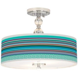 Key West Party Time Giclee 16" Wide Semi Flush Ceiling Light   #N7956 W3739