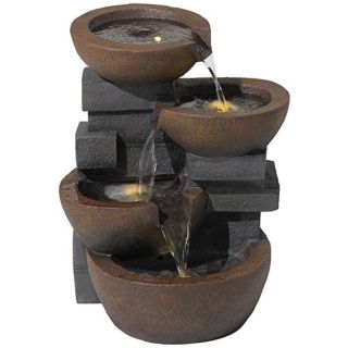 Faux Stone 4 Bowl Indoor/Outdoor Fountain   #V7984