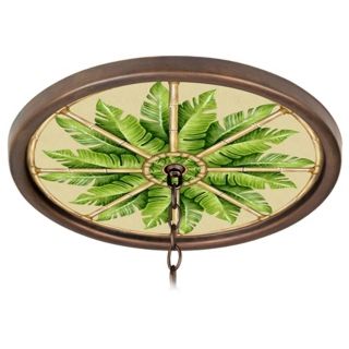 Pacific Palm 16" Wide Bronze 1" Opening Medallion   #G8171 H1212