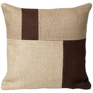 Jute 18" Square Block Designer Pillow   #W0382