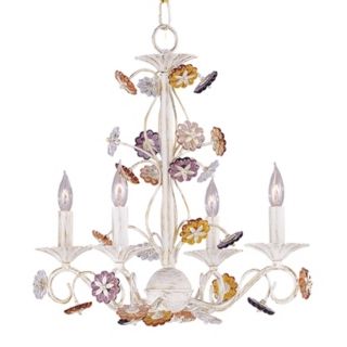 Crystorama Multi color Rosettes Antique White Chandelier   #23331