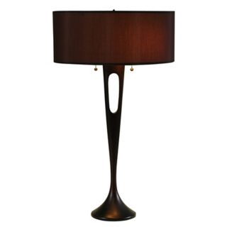 Lights Up French Mod Bronze Black Table Lamp   #99036