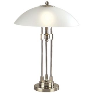 Lite Source Dome Shade Brushed Steel Contemporary Table Lamp   #89454