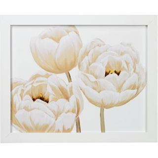 White Poppies Close Ups Framed 28" Wide Wall Art   #K4915