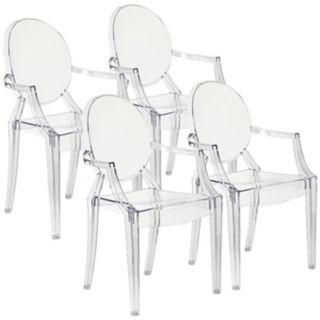Set of 4 Zuo Anime Transparent Dining Chairs   #M7337