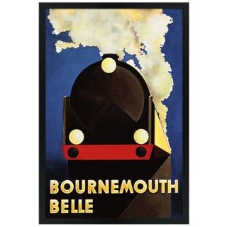 Bournemouth Belle 30" High Black Rectangular Giclee Wall Art   #M8639 N2271