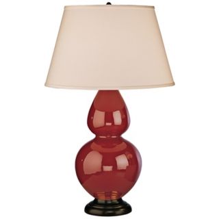 Robert Abbey 31" Oxblood Red Ceramic and Bronze Table Lamp   #G6574