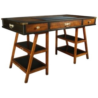 Navigator's Black and Woodgrain Desk   #T1680