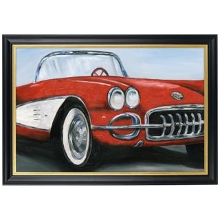 Red Roadster Gold Trim Giclee 41 1/2" Wide Wall Art   #80384 U4740