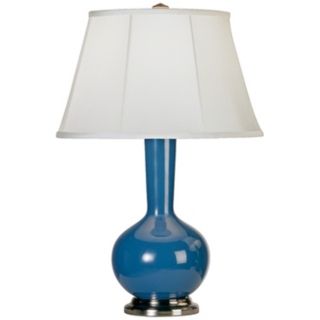 Robert Abbey Genie Silver and Blue Ceramic Table Lamp   #J1708