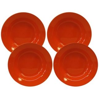 Set of 4 Fun Factory Orange Soup Plates   #Y0687
