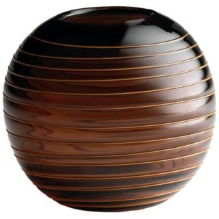 Small Round Raw Umber Glass Vesper Vase   #R0797