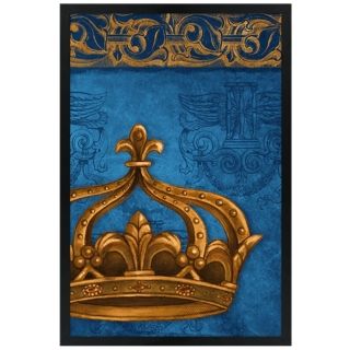 Crown Blue 30" High Black Rectangular Giclee Wall Art   #M8639 N2277