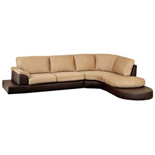 3 Piece Atlantic Mocha Microfiber Sectional Sofa Set   #X2090