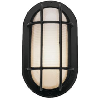 Black finish. Frosted glass. Takes one 60 watt bulb (not included). 8