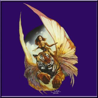 Her Happiness Winged Tiger Female Warrior Mythology T Shirt s M L XL