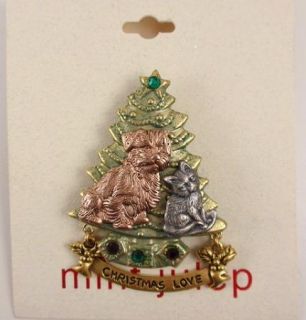 Mint Julep Christmas Love Dog Cat Xmas Tree Pin