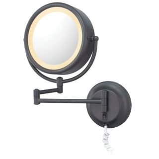 Bronze Finish Swing Arm Plug In Lighted Vanity Wall Mirror   #N4450