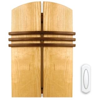 Solid Birch with Walnut Finish Accents Wireless Door Chime   #K6377