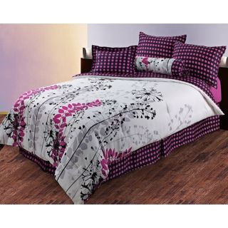 Harvest Pink Polka Dots Comforter Bedding Set   #V3236