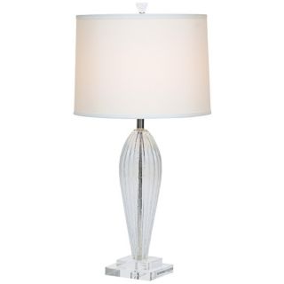 Romano Off White Shade Hand Blown Glass Table Lamp   #X0512