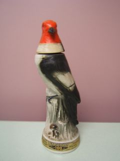 Jim Beam Bottle Red Head Woodpecker 1969 VGC