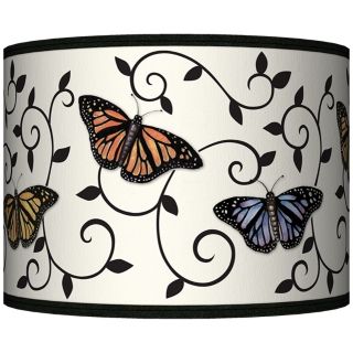 Butterfly Scroll Giclee Lamp Shade 13.5x13.5x10 (Spider)   #37869 J5429