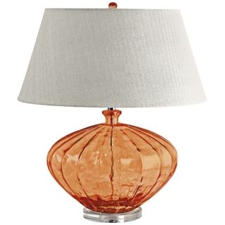 Lamp Works Fluted Recycled Orange Glass Table Lamp   #V2570