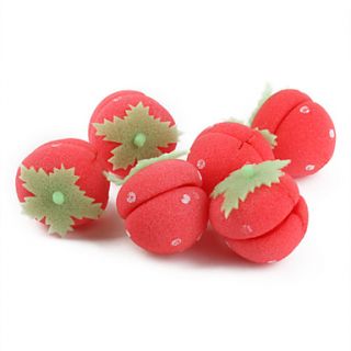 USD $ 3.69   6 pieces Strawberry Shaped Sponge Hair Care Roller Curler