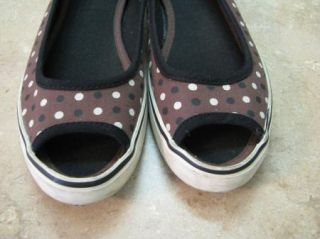 American Eagle Peep Toe Sneakers Shoes Flats Dots US 7