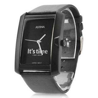 EUR € 5.97   Leren unisex analoge quartz horloge (zwart), Gratis