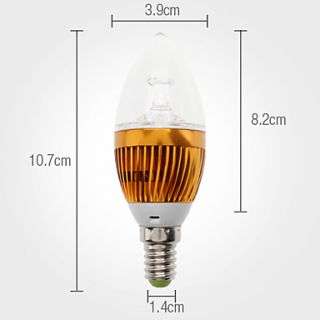 290LM 2800 3300K Warm Wit Licht Gouden Shell LED kaars lamp (85 265V