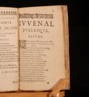 1662 Le Juvenal Travesty in Vers Burlesques Colletet