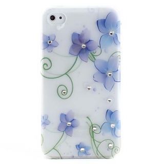 USD $ 3.29   Blue Flowers Pattern Hard Case for iPhone 4 and 4S,