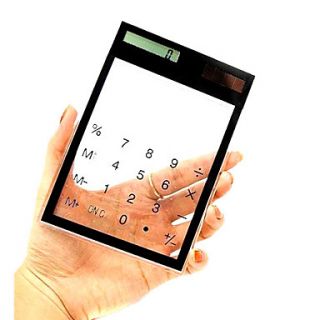 USD $ 3.79   Transparent Touch Pad Solar Power Desktop Calculator