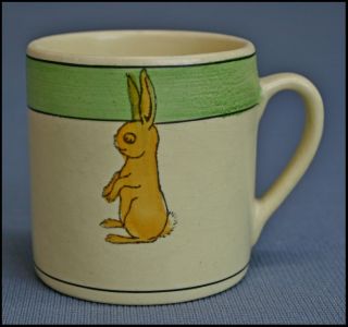 Vintage Roseville Pottery Juvenile Bunny Rabbit Mug Excellent
