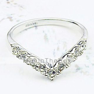 USD $ 2.99   V Word Crystal Diamond Love Ring,